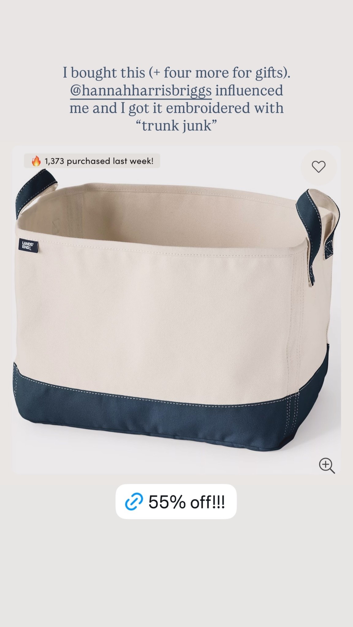 I just bought this storage tote. I got it embroidered with “trunk junk”

#LTKSaleAlert #LTKHome