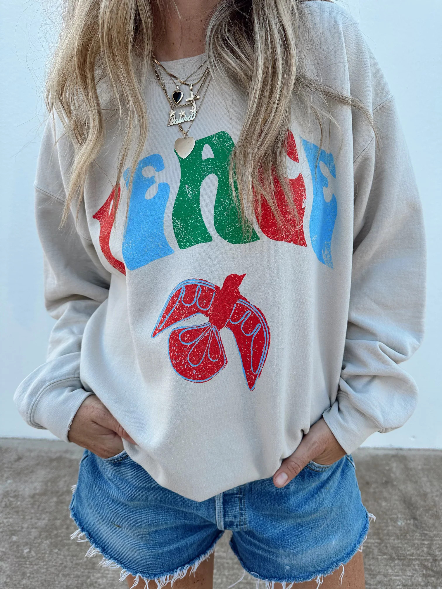 Holiday Peace Thrifted Pullover | Ascot + Hart