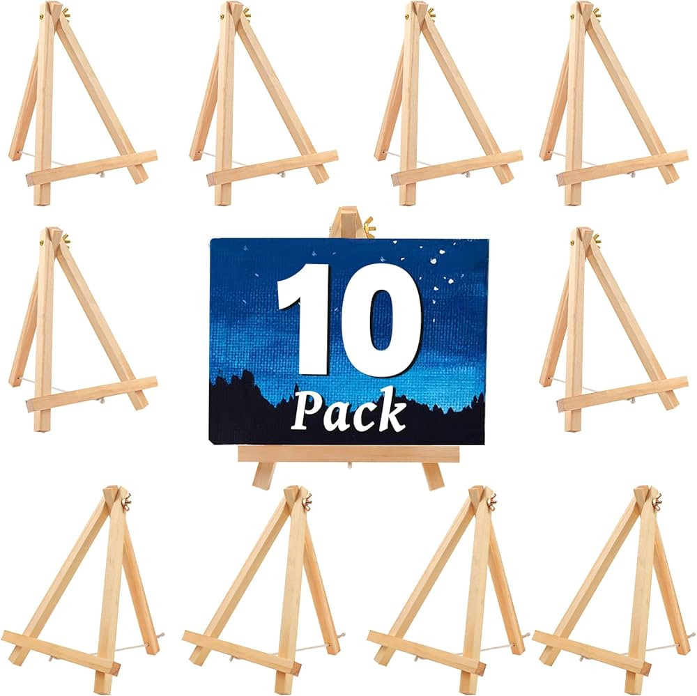 10 Pack 9 Inch Wood Easels,Art Craft Painting Easel,Table Top Easels for Painting, for Painting P... | Amazon (US)