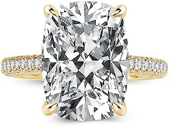 4CT/7CT Elongated Cushion Cut Promise Ring for Women, 925 Sterling Silver 5A Grade Cubic Zirconia... | Amazon (US)