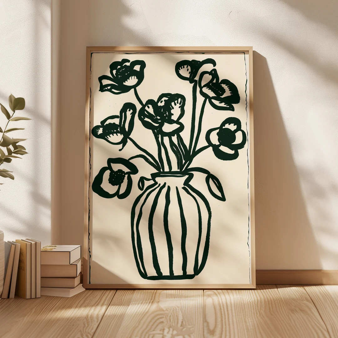 Abstract Floral Illustration Digital Download - Etsy | Etsy (US)