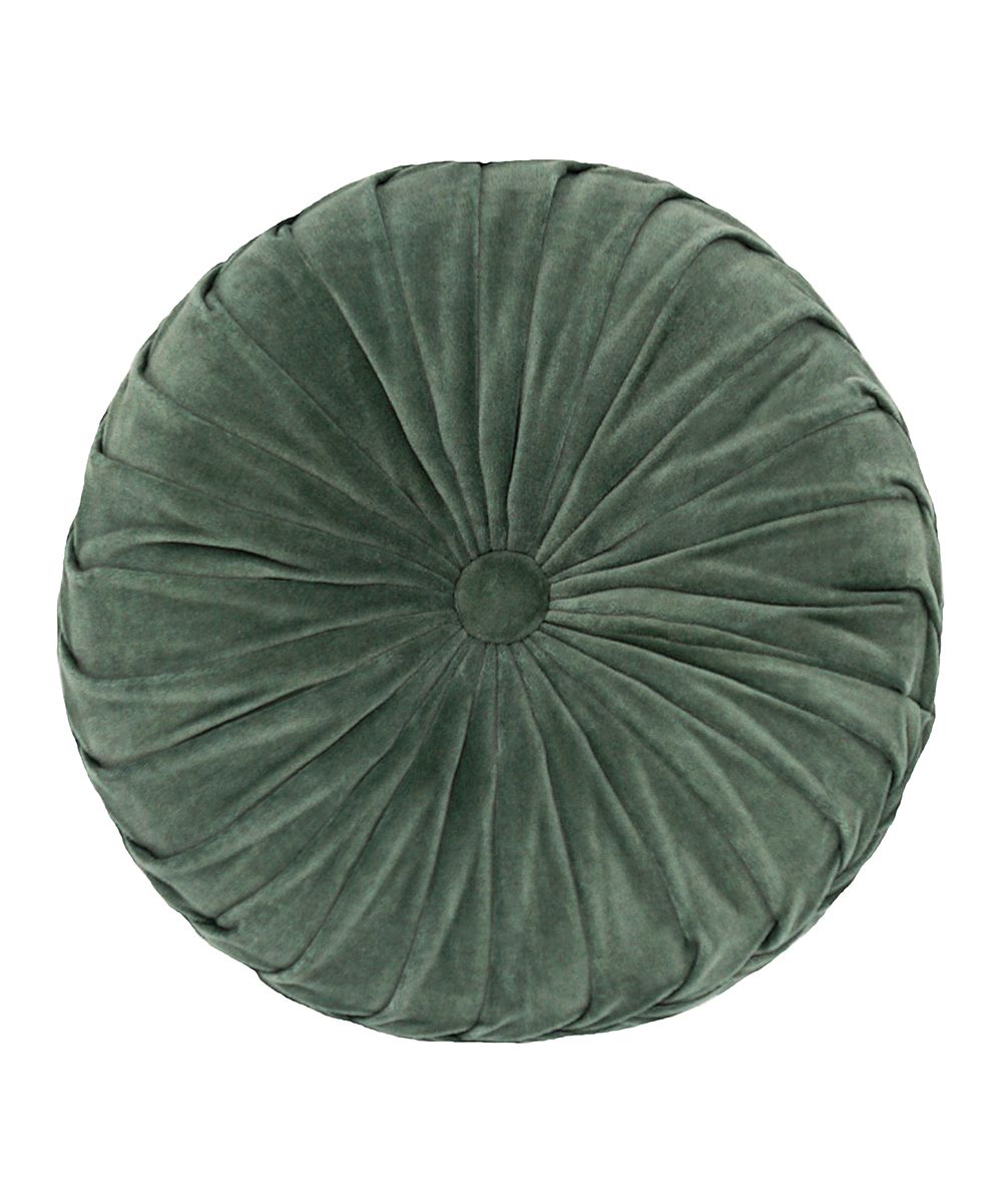 MOD Lifestyles Throw Pillows Foliage - Foliage Green Round Velvet Pillow | Zulily