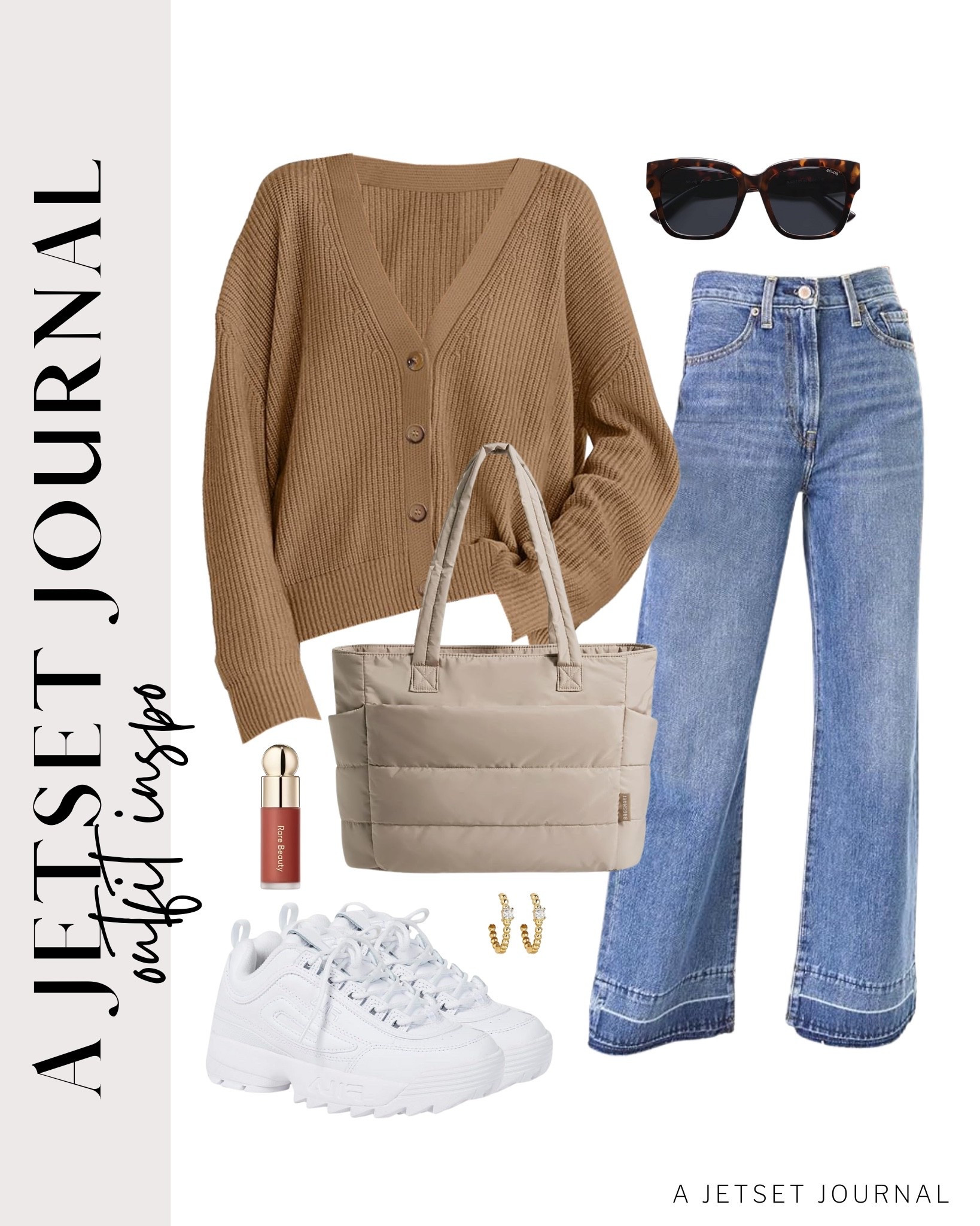 Comfy and simple outfit idea with a cardigan, wide leg jeans, and sneakers!
knit sweater, puffy tote bag, rare beauty blush, amazon finds, affordable look, fall fashion, beauty must have, trendy style, fashion accessories, fall outfit idea

#LTKSeasonal #LTKU #LTKStyleTip