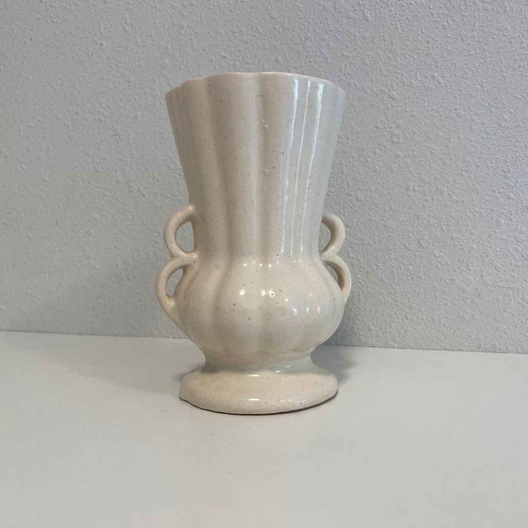 Vintage Mccoy White Double Loop Handled Vase Circa 1940's - Etsy | Etsy (US)