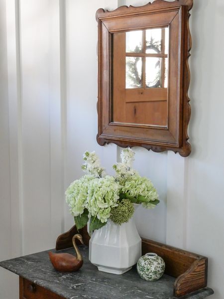 These faux hydrangeas are so realistic! They come in many colors. And, I found some lookalikes for my antique mirror and swan figurine! #mirror #swan #fauxflowers

#LTKunder100 #LTKhome