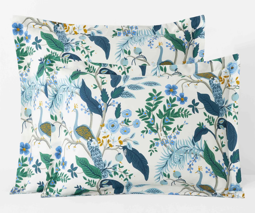 Sateen Sham - Peacock Ivory | Rifle Paper Co.