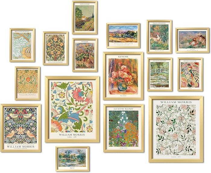 ANERZA 16 PCS Vintage Eclectic Wall Art Decor, William Morris Wall Prints for Bedroom, Posters fo... | Amazon (US)