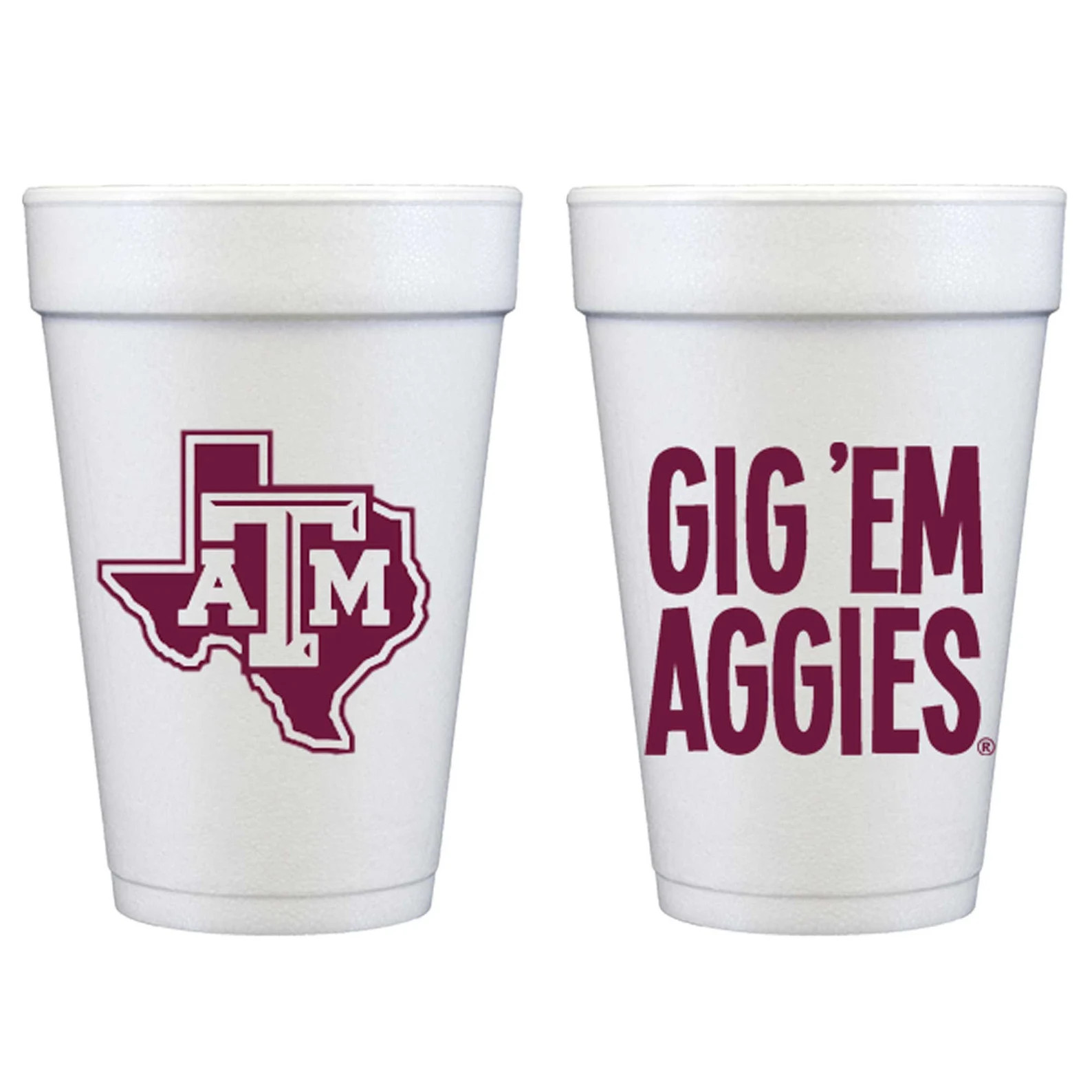 Texas A&M University Logo/gig 'em Aggies Styrofoam Cup 10 Pack - Etsy | Etsy (US)