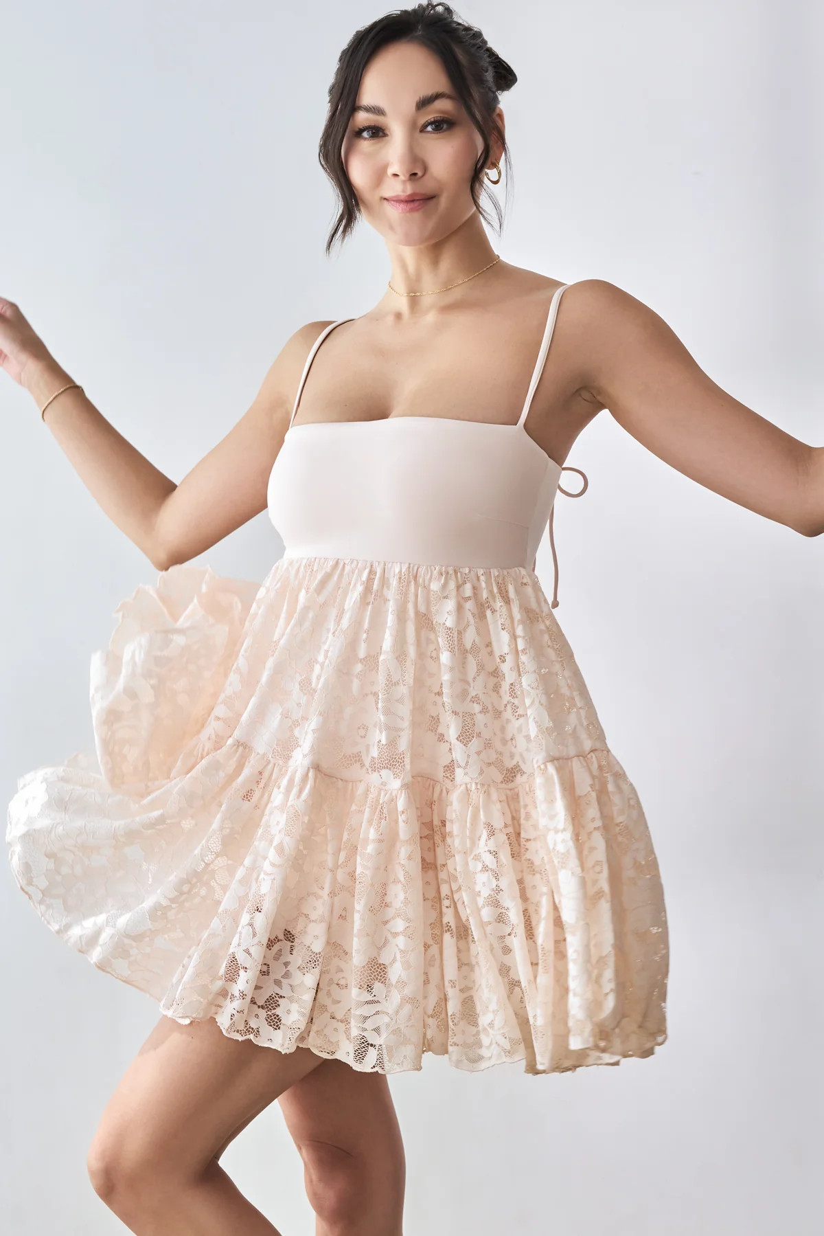 Lace Pirouette Babydoll Dress - Tutu Pink | POPFLEX