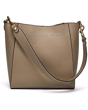 DORIS&JACKY Leather Bucket Tote Bag For Women Medium Hobo Shoulder Purse And Handbags | Amazon (US)