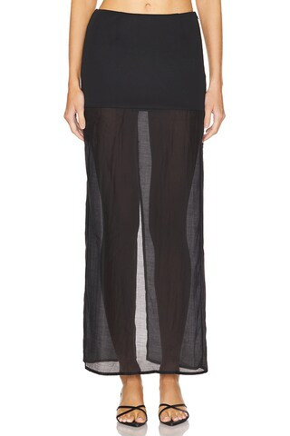 Denman Midi Skirt in Black | Revolve Clothing (Global)