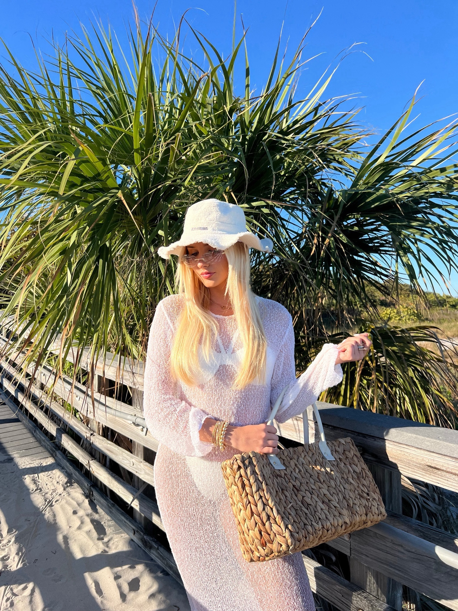 beach day🪽🫧🤍 
-hat Jaquemus
-bikini Camila coehlo
-glasses le specs
-coverup from Greece so no link :(

#LTKSpringSale #LTKSeasonal #LTKparties