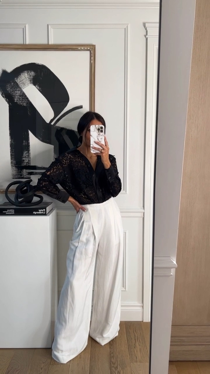Linen Darted Wide Leg Pants curated on LTK
