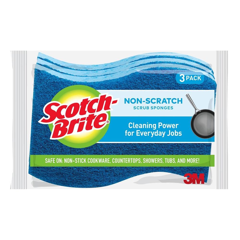 Non-Scratch Scrub Sponge (3-Pack) | The Home Depot