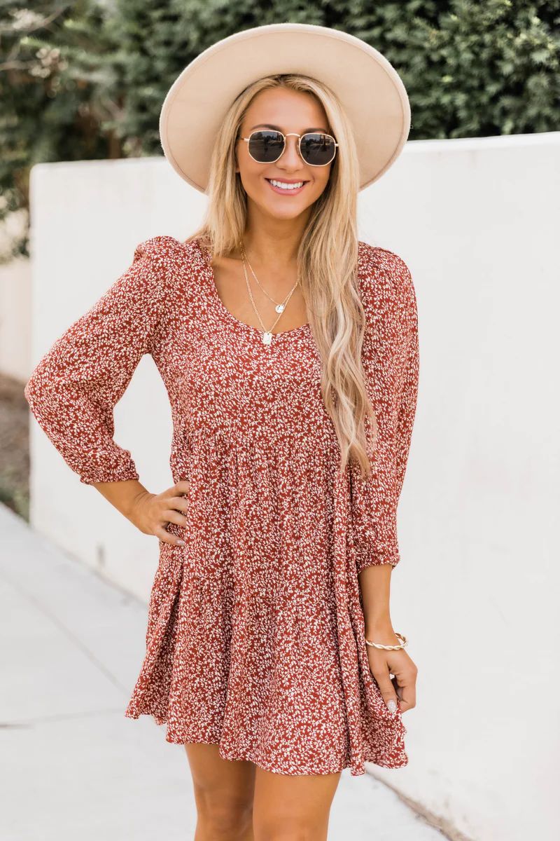 Garden Of Secrets Floral Red Dress | The Pink Lily Boutique