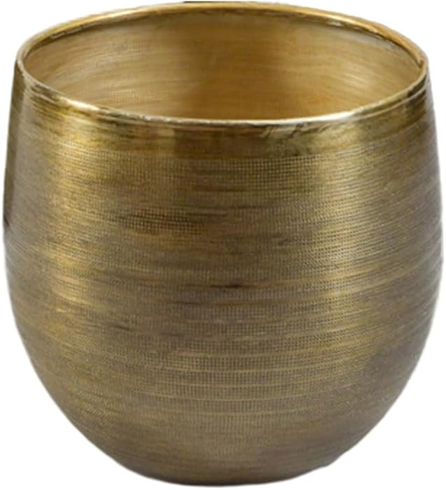 Serene Spaces Living Brass-Toned Aluminum Cachepot Planter, Handcrafted in India, Wedding, Home &... | Amazon (US)