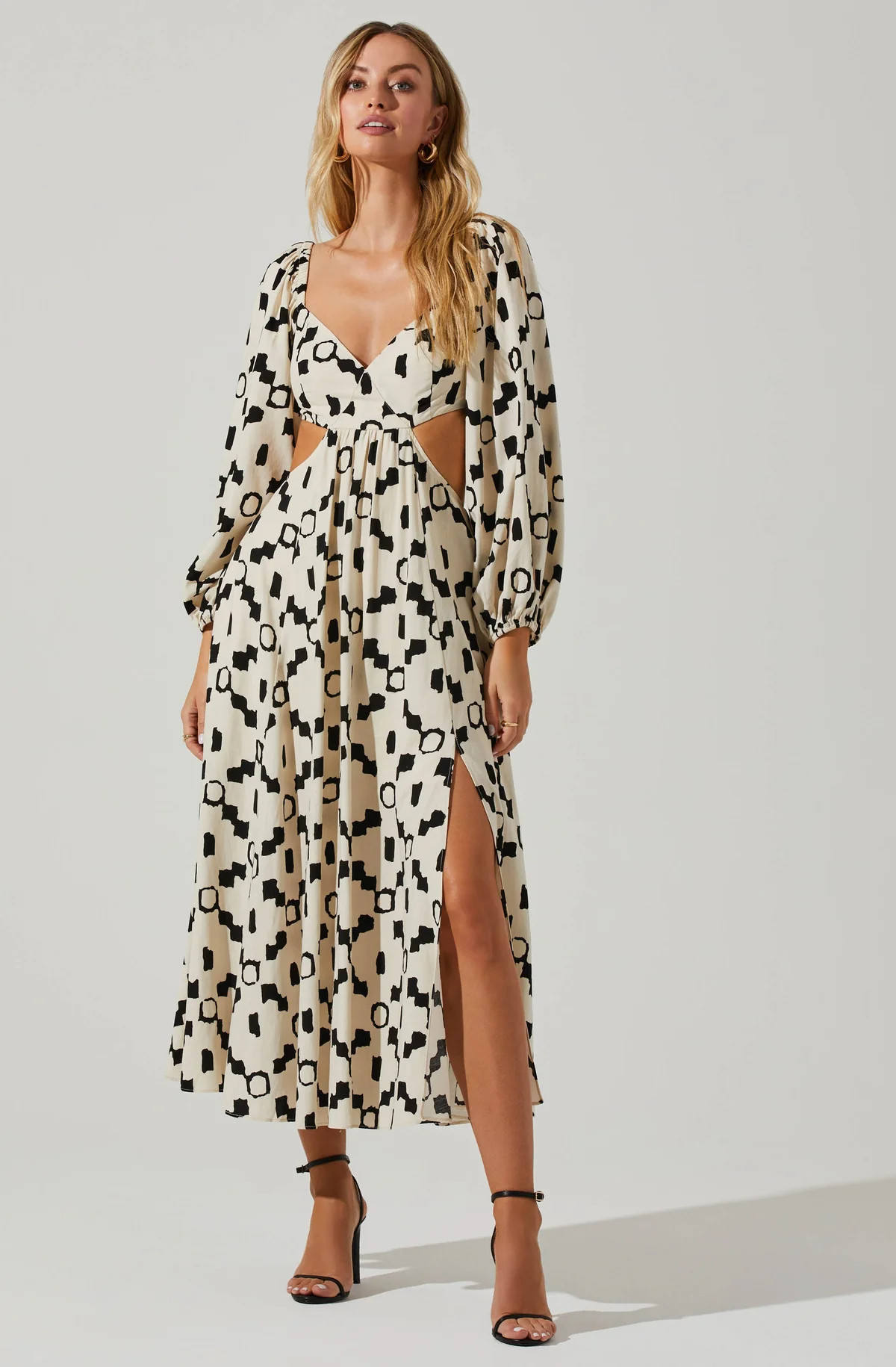 Yaretzi Geometric Print Cutout Midi Dress | ASTR The Label (US)