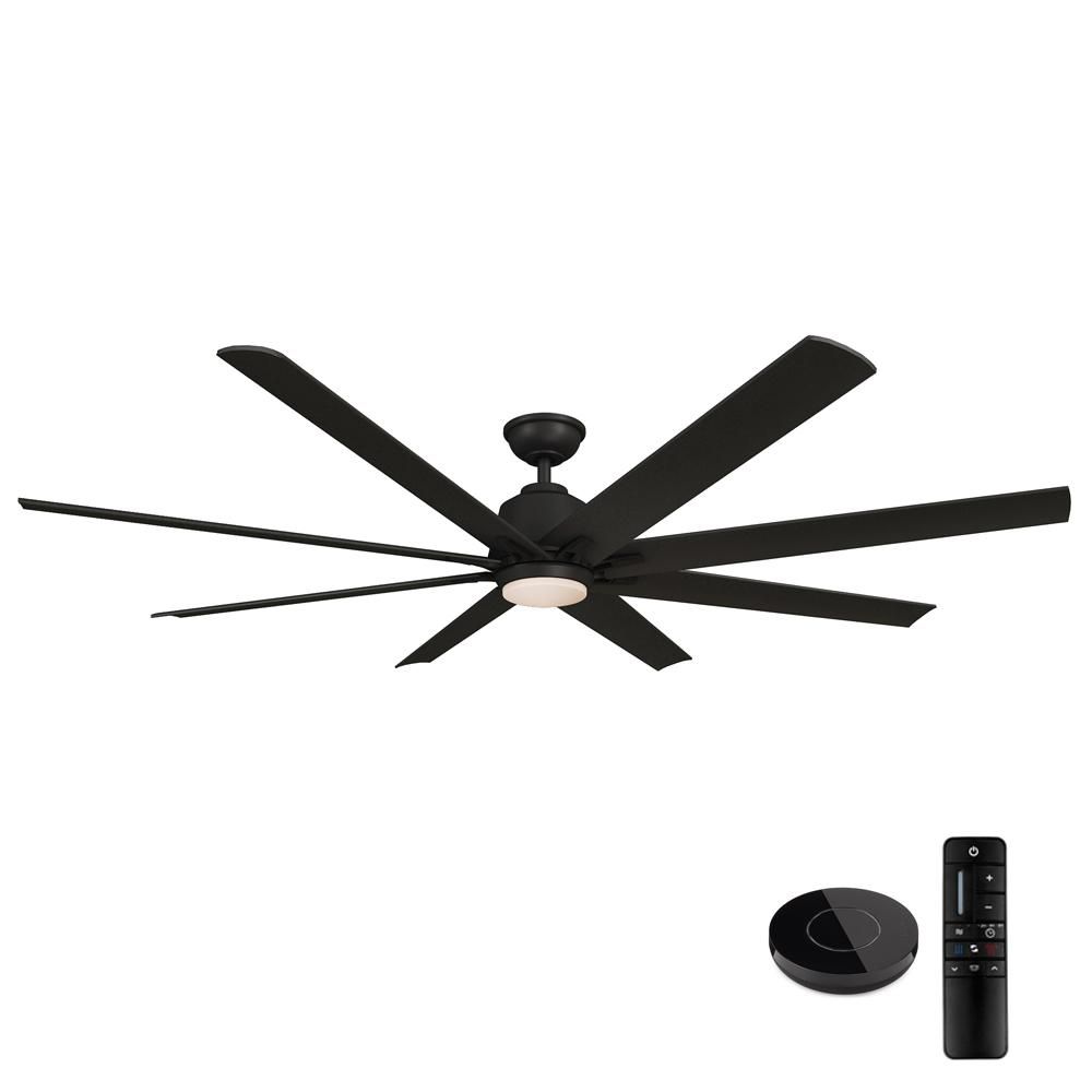 Home Decorators Collection Kensgrove 72 in. LED Matte Black Ceiling Fan with Light and Remote Contro | The Home Depot