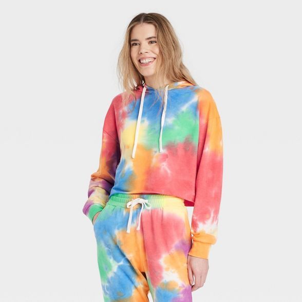 Pride Gender Inclusive Adult Rainbow Cropped Hoodie | Target