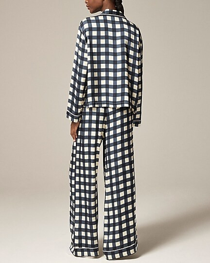 Soft shine pajama pant set in gingham | J. Crew US