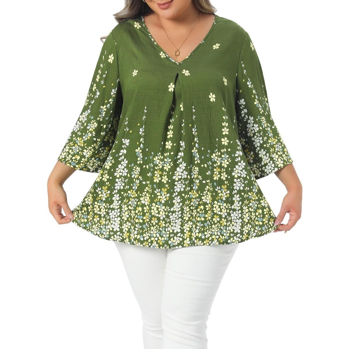 Plus size women’s boho floral print blouse that is comfortable and so pretty. You can wear this pretty top just about anywhere.  #ltk #ad

#LTKOver40 #LTKPlusSize #LTKootd
