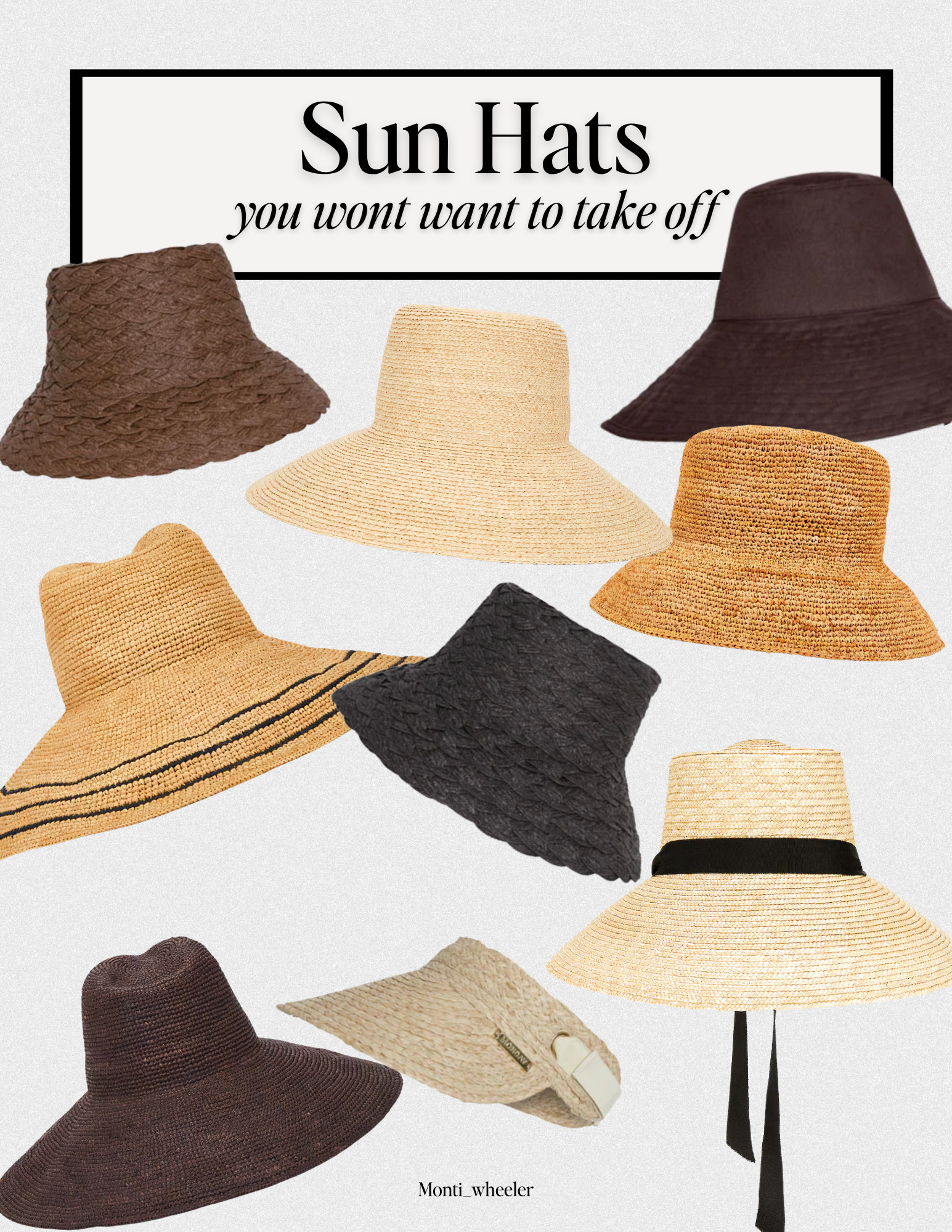 Your go-to summer hats.  Think wide brims, packable styles for the beach bag, and a few that work just as well at a backyard BBQ as they do on vacation. 

 #LTKootd #LTKmomlife #LTKSeasonal