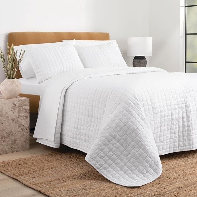 Nate Home by Nate Berkus Solid All-Season Cotton Textured Quilt Set | Breathable and Comfortable ... | Amazon (US)