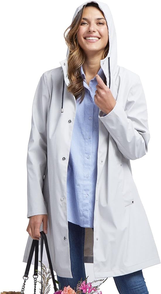 Martha Stewart Hooded Jacket Rain Slicker - Lightweight Raincoat for Women, 100% Polyester | Amazon (US)