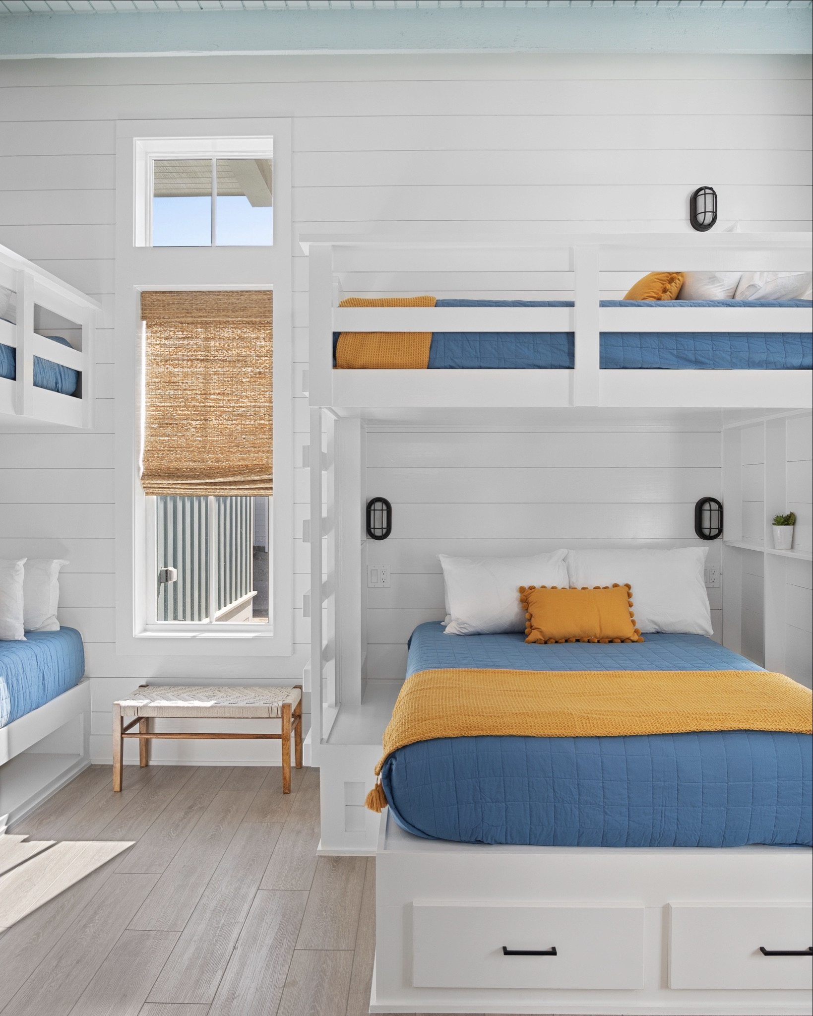 Absolutely loving this coastal bunk room from our latest project! The blend of white, blue, and yellow creates such a fresh and inviting vibe. Perfect for a beachside retreat! #CoastalLiving #BunkRoomGoals #InteriorDesign #BeachHouseDecor #WhiteBlueYellow #HomeInspo #NauticalStyle



#LTKHome
