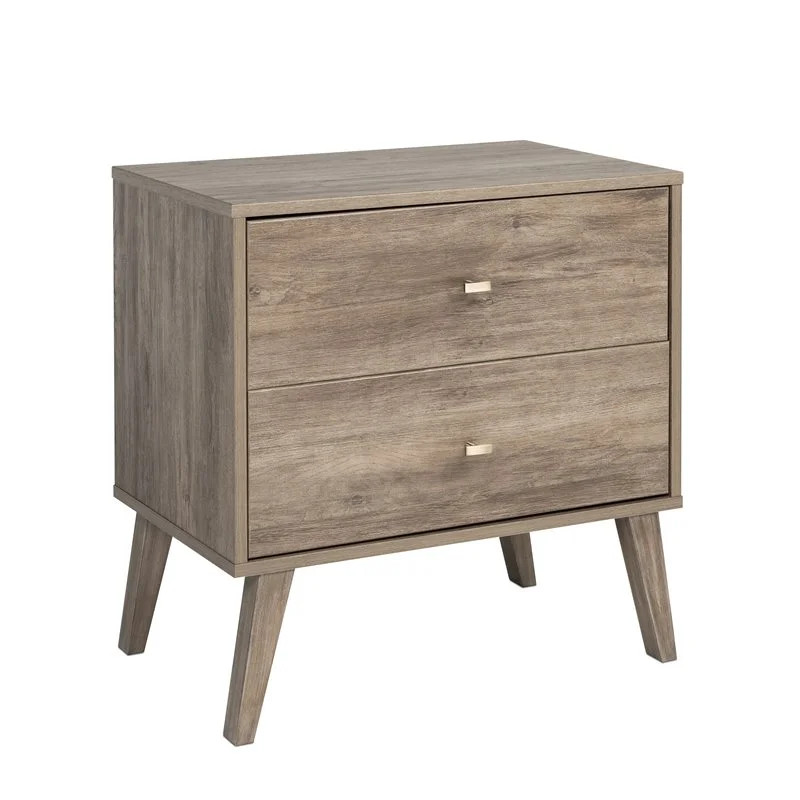 Prepac Milo Mid Century Modern 2-drawer Nightstand, Drifted Gray | Walmart (US)