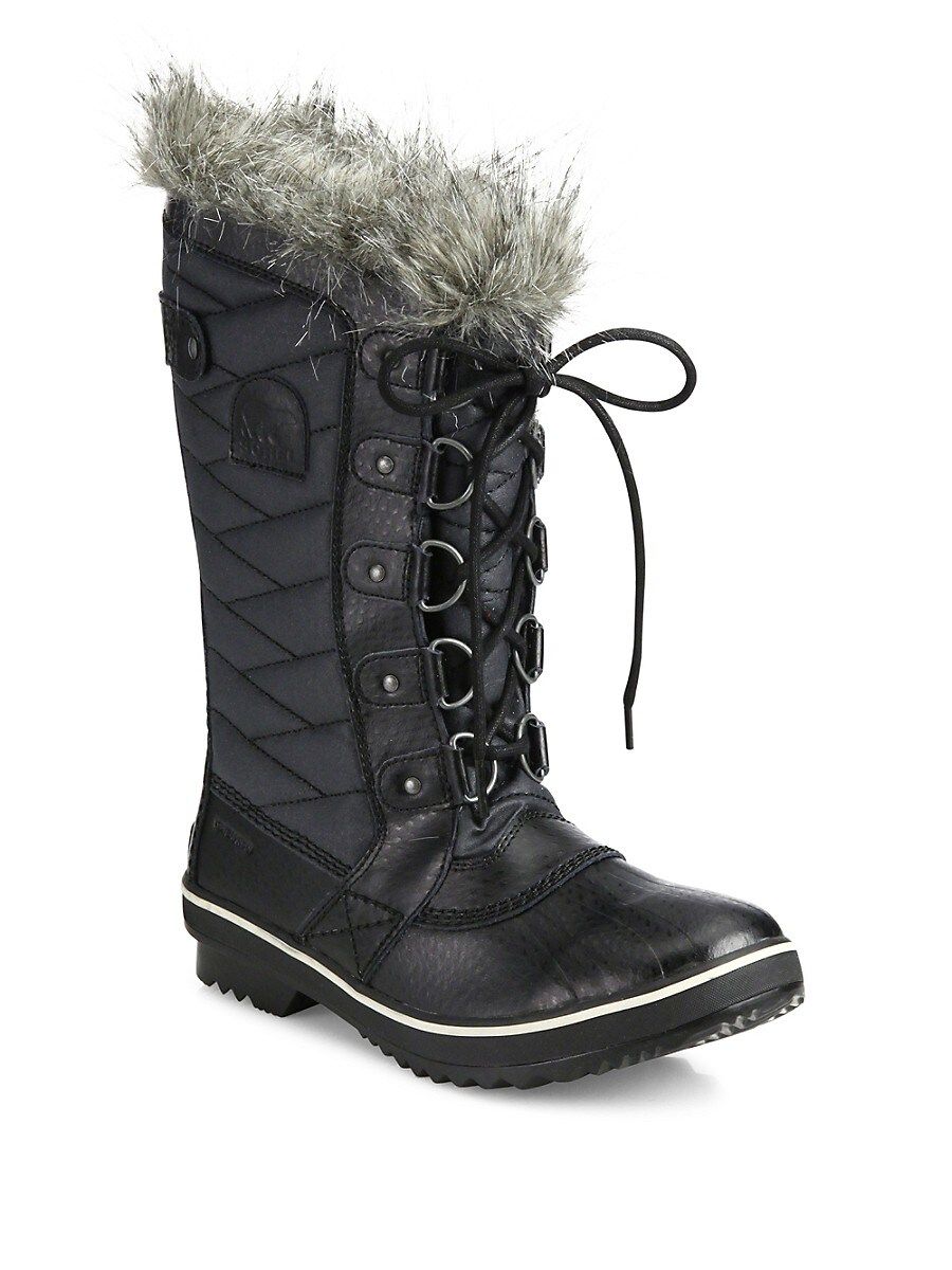 Sorel Women's Tofino II Coated Canvas & Faux Fur Winter Boots - Black - Size 6.5 | Saks Fifth Avenue OFF 5TH