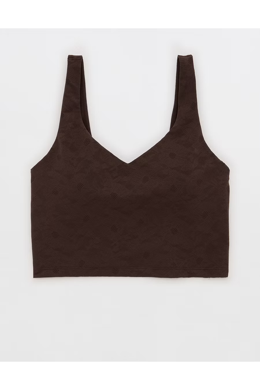 OFFLINE By Aerie Lace Low Key Longline Sports Bra Women's Deep Earth XXS | Aerie