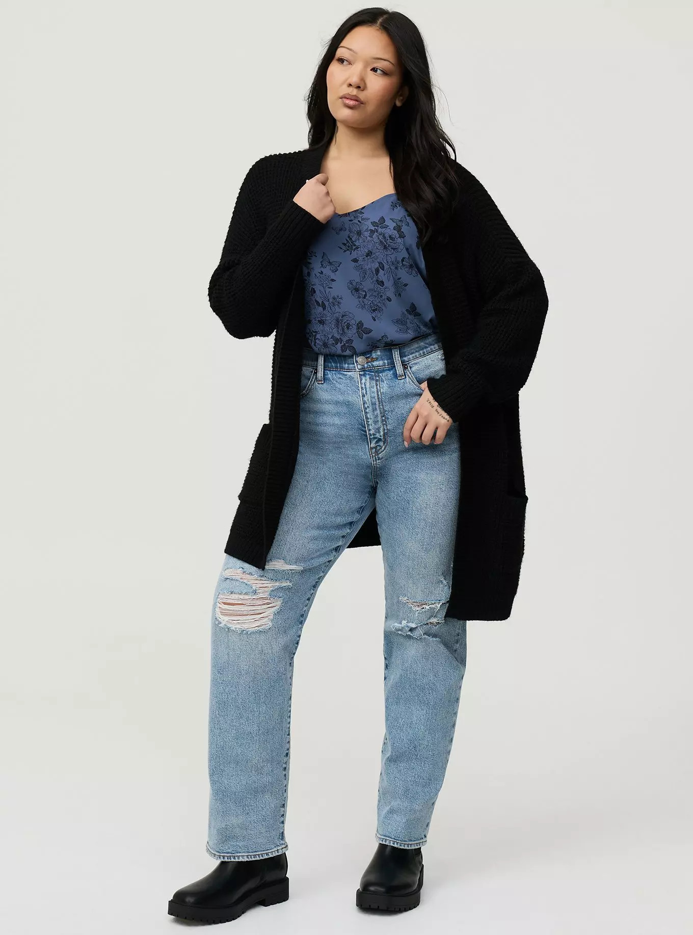 Drop Shoulder Open Front Cardigan | Torrid (US & Canada)