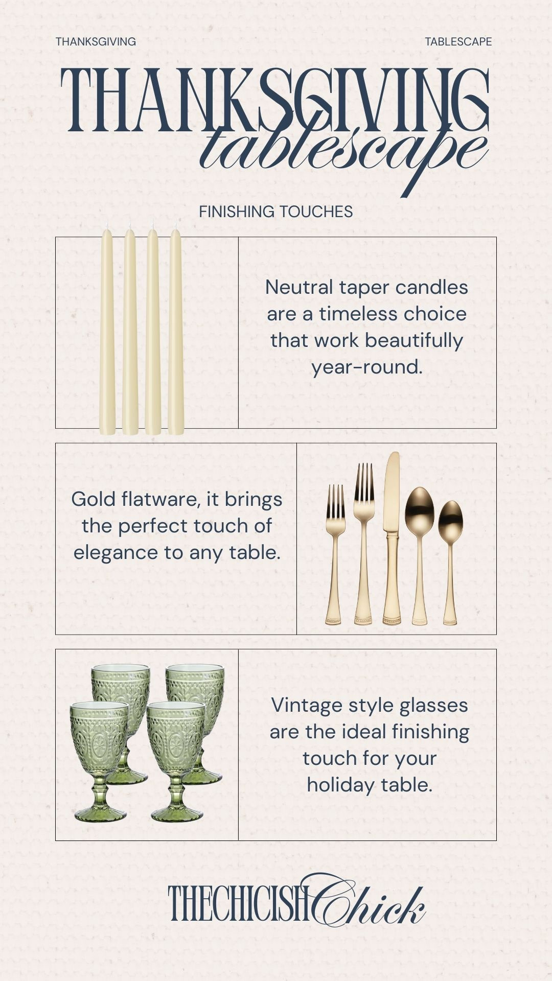 Thanksgiving tablescape. Golf flatware and neutral taper candles add an elegant touch. 

#LTKSeasonal #LTKStyleTip #LTKHome