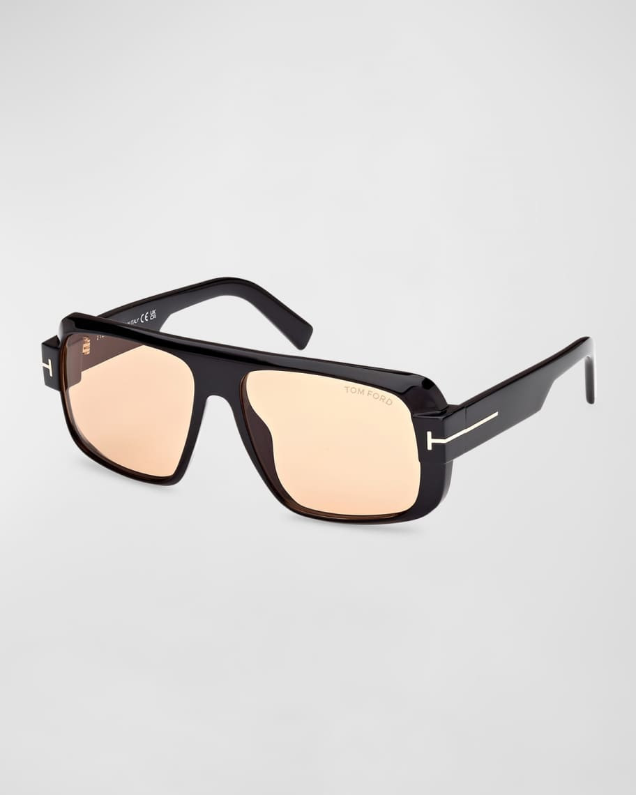 TOM FORD Men's Turner Acetate Rectangle Sunglasses | Neiman Marcus