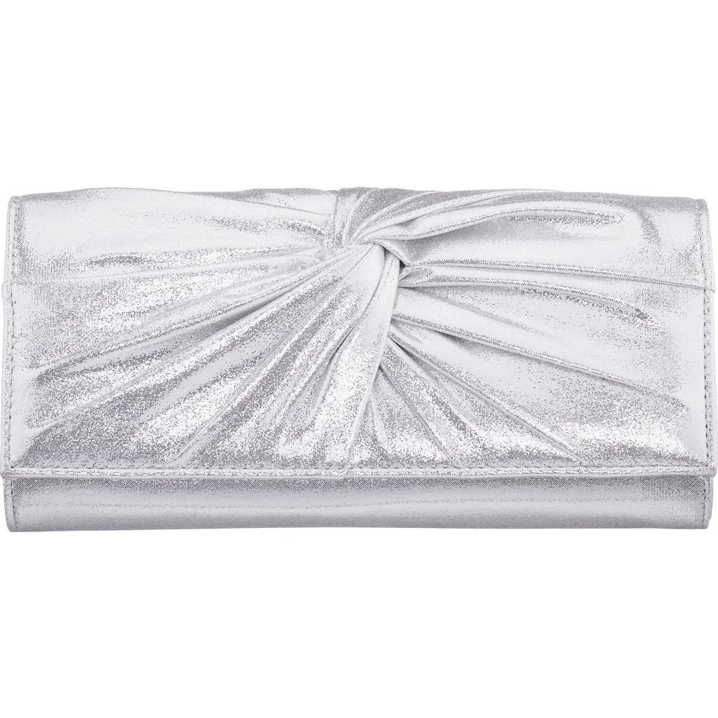 Nina Spirit Metallic Clutch in Silver at Nordstrom | Nordstrom