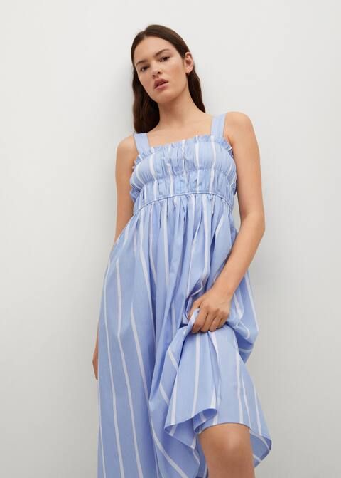 Striped cotton dress | MANGO (UK)