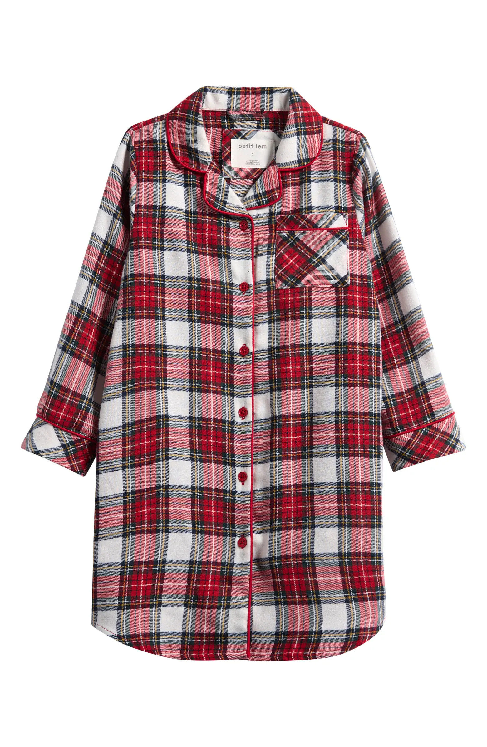 Petit Lem Kids' Tartan Plaid Flannel Nightgown | Nordstrom | Nordstrom