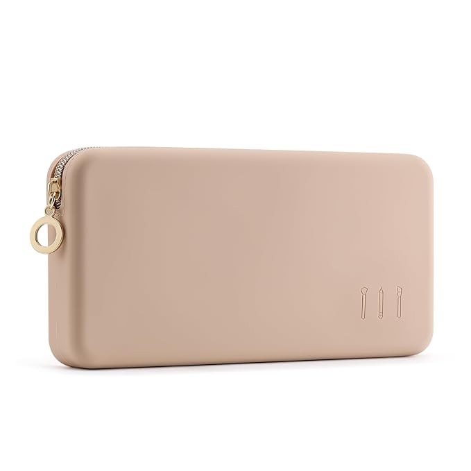 FVION Zipper Makeup Brushes Bag For Travel, Large Silicone Makeup Brush Holder, Make Up Brushes P... | Amazon (US)