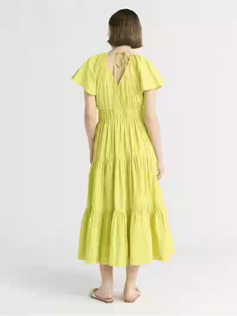 Free Assembly Women's and Women's Plus Tiered Cotton Maxi Dress, Sizes XS-4X | Walmart (US)