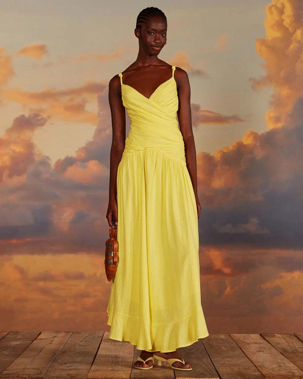 Yellow Cross Over Maxi Dress | ban.do