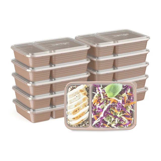 Bentgo Prep 2-Compartment Meal-Prep Containers with Custom-Fit Lids - Microwaveable, Durable, Reu... | Walmart (US)