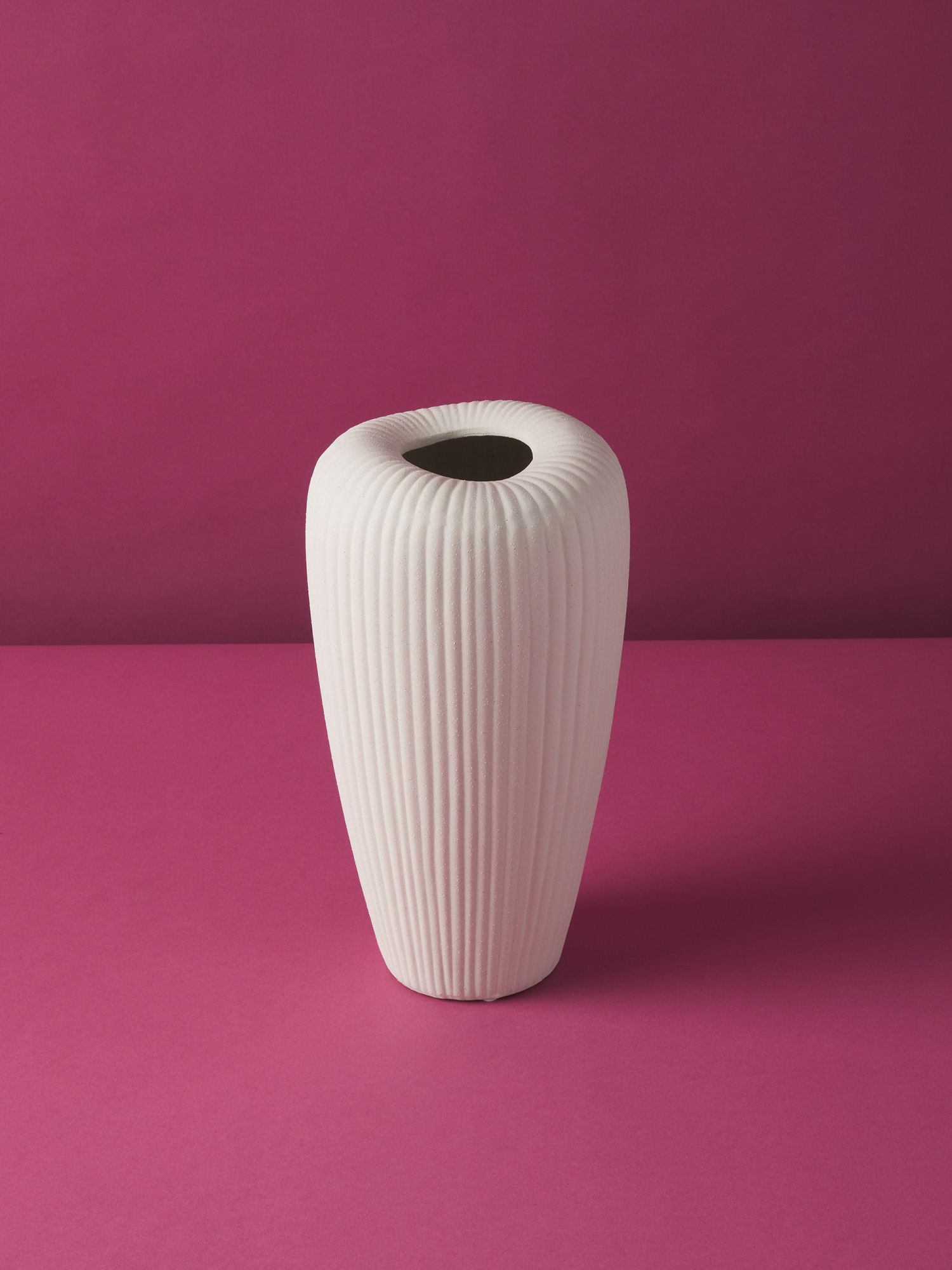 12in Ceramic Ribbed Vase | Decorative Objects | HomeGoods | HomeGoods