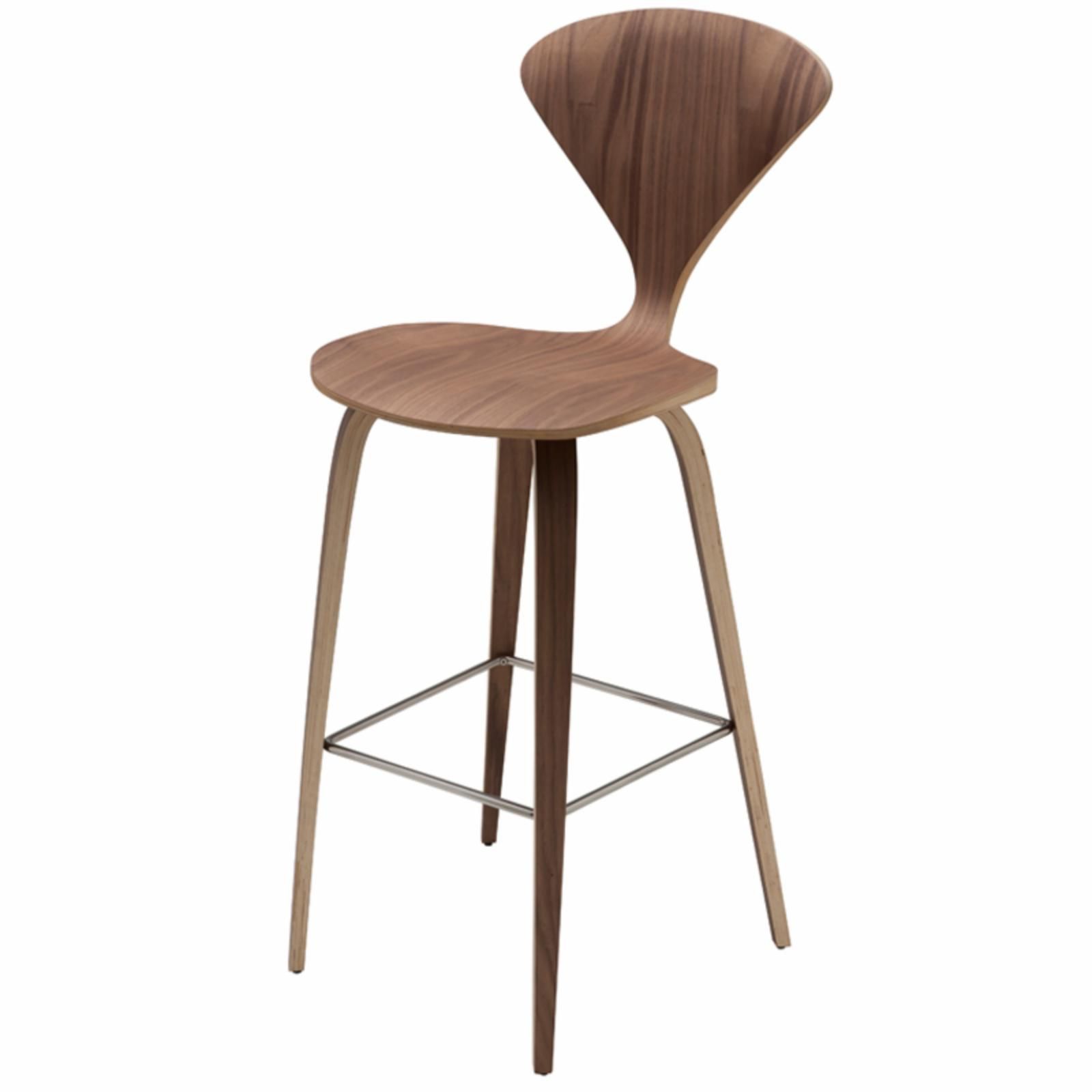 Nuevo 28.5 in. Satine Bar Stool Walnut | Hayneedle