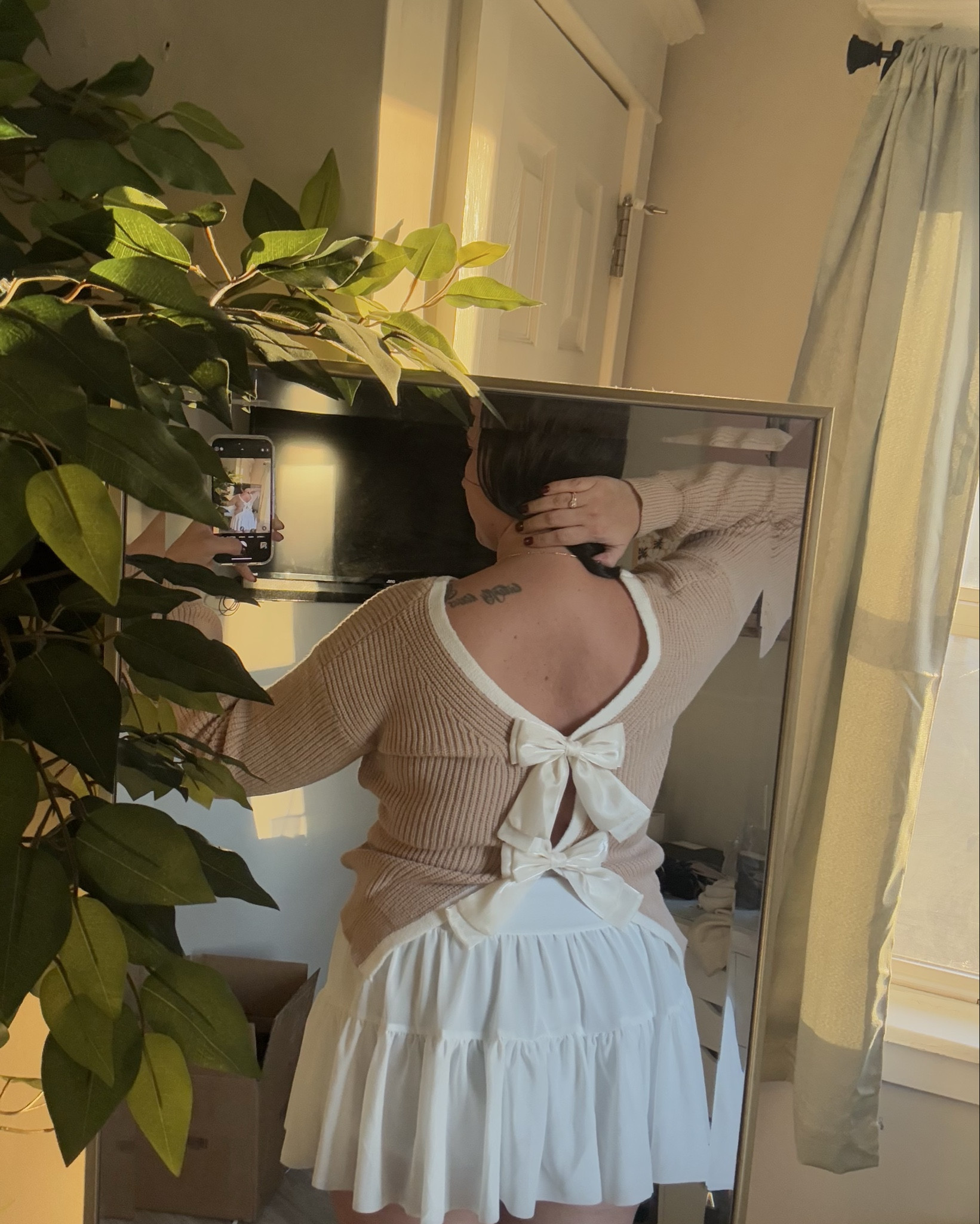 bow sweater & skirt 🤎

#LTKMidsize #LTKSeasonal #LTKGiftGuide