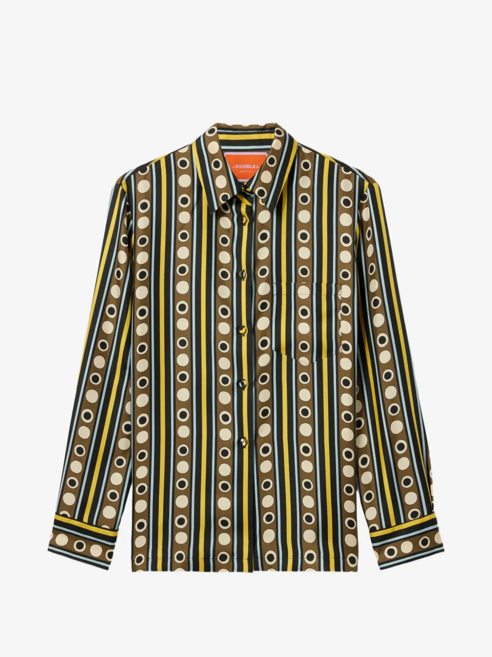 La DoubleJ geometric-print long-sleeve shirt - Yellow | Farfetch Global