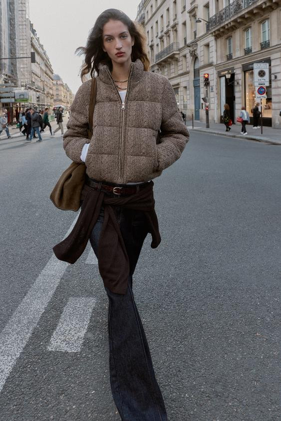 QUILTED BOMBER JACKET WITH CABLE KNIT AND THERMAL INSULATION | Zara UK