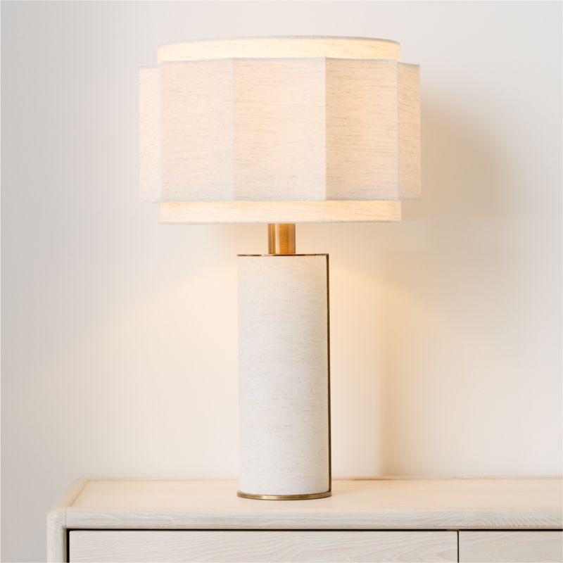 Pista 28.5" Ivory Fabric Table Lamp with Fabric Shade by Venus Williams | Crate & Barrel