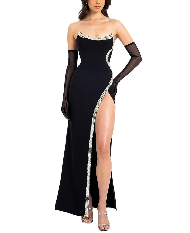 Miss Circle Xoana Crystal Embellished High Slit Gown | Bloomingdale's (US)