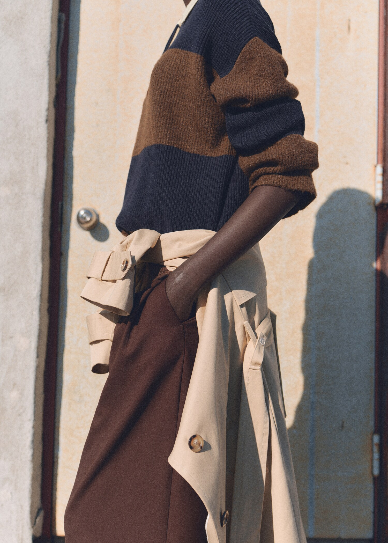 Striped polo-neck sweater - Women | MANGO Canada | Mango Canada